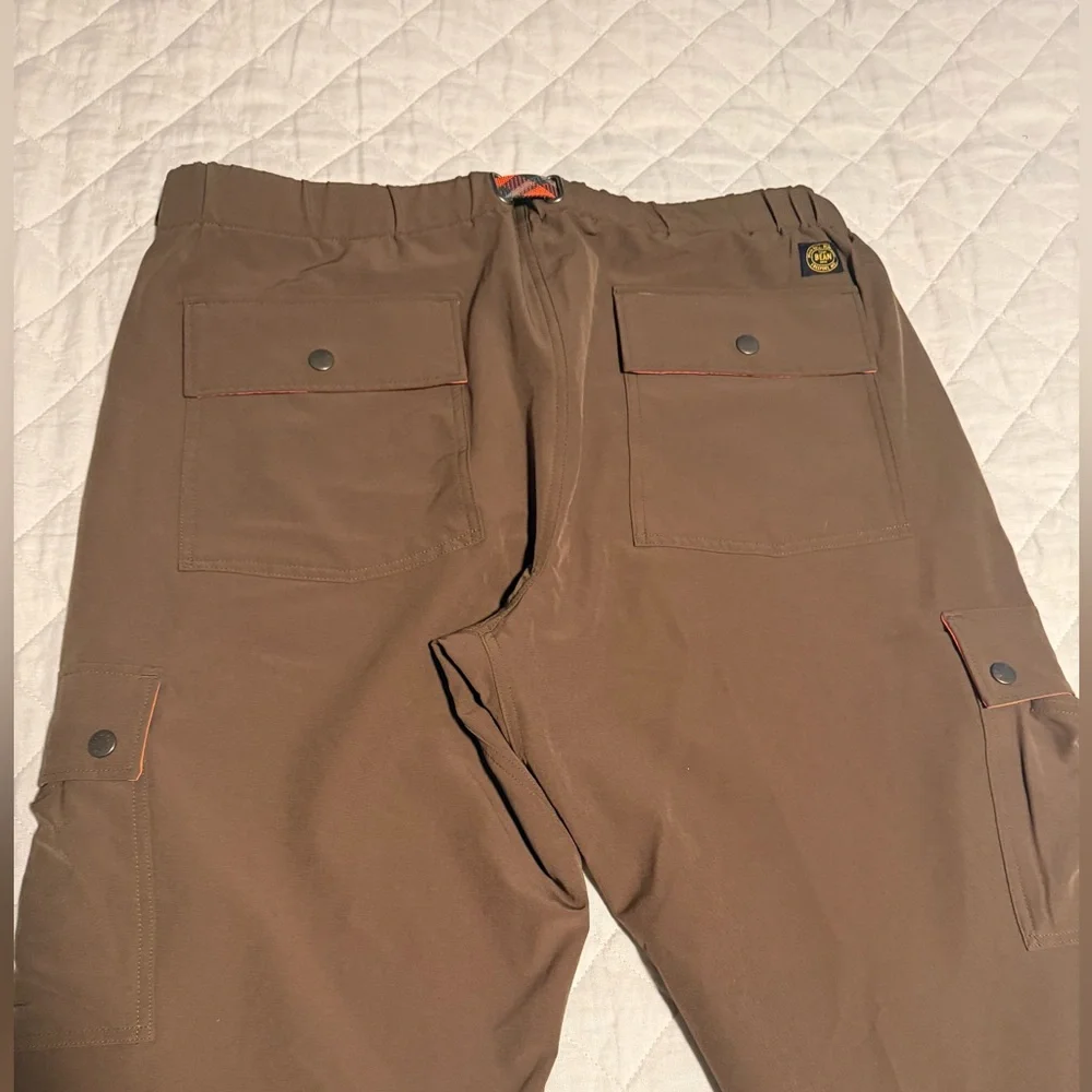 L.L. Bean X Todd Snyder Olive Brown Climbing Pants with Red Checkered Belt - Picture 3 of 4